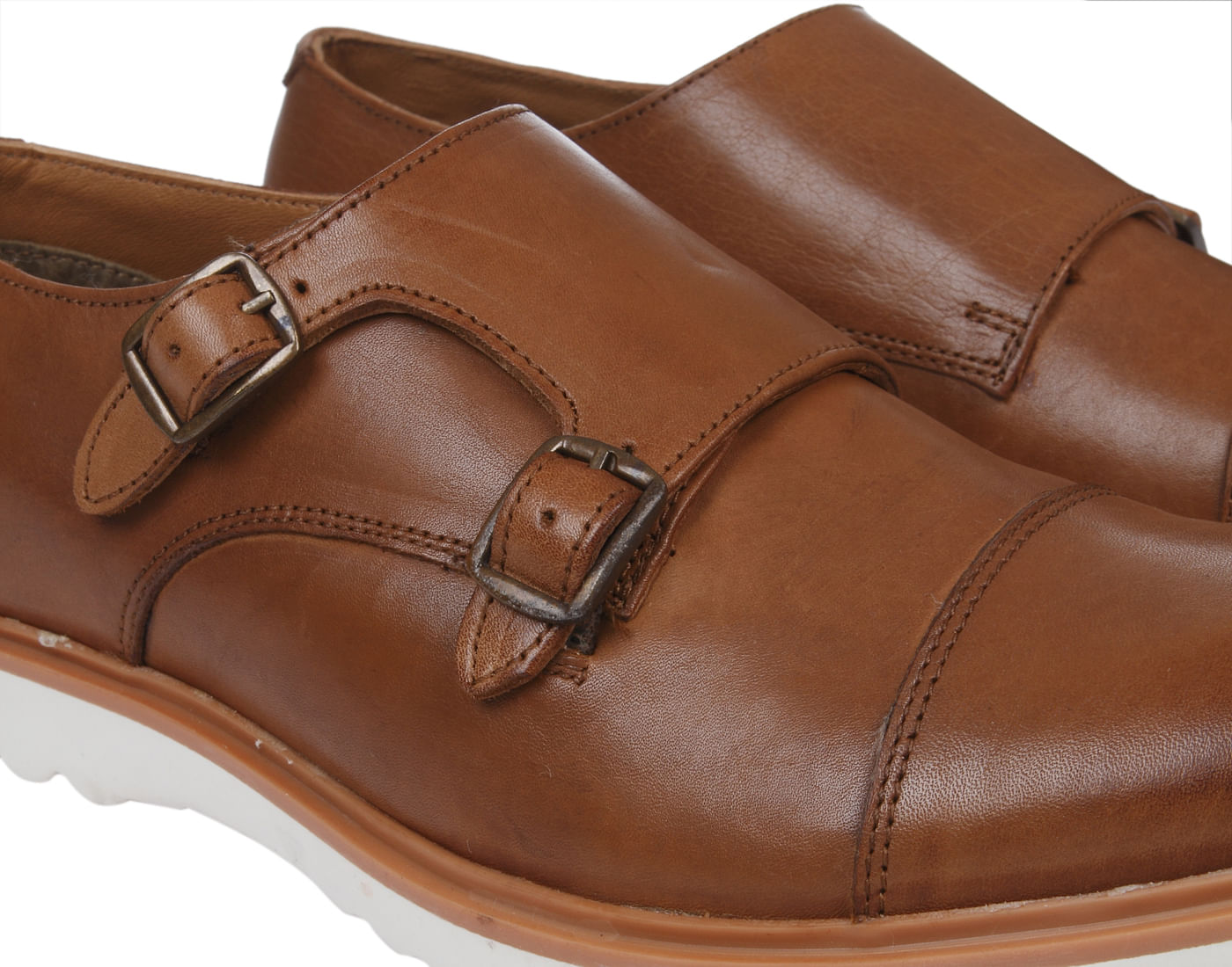 Tan Leather Monk Shoes