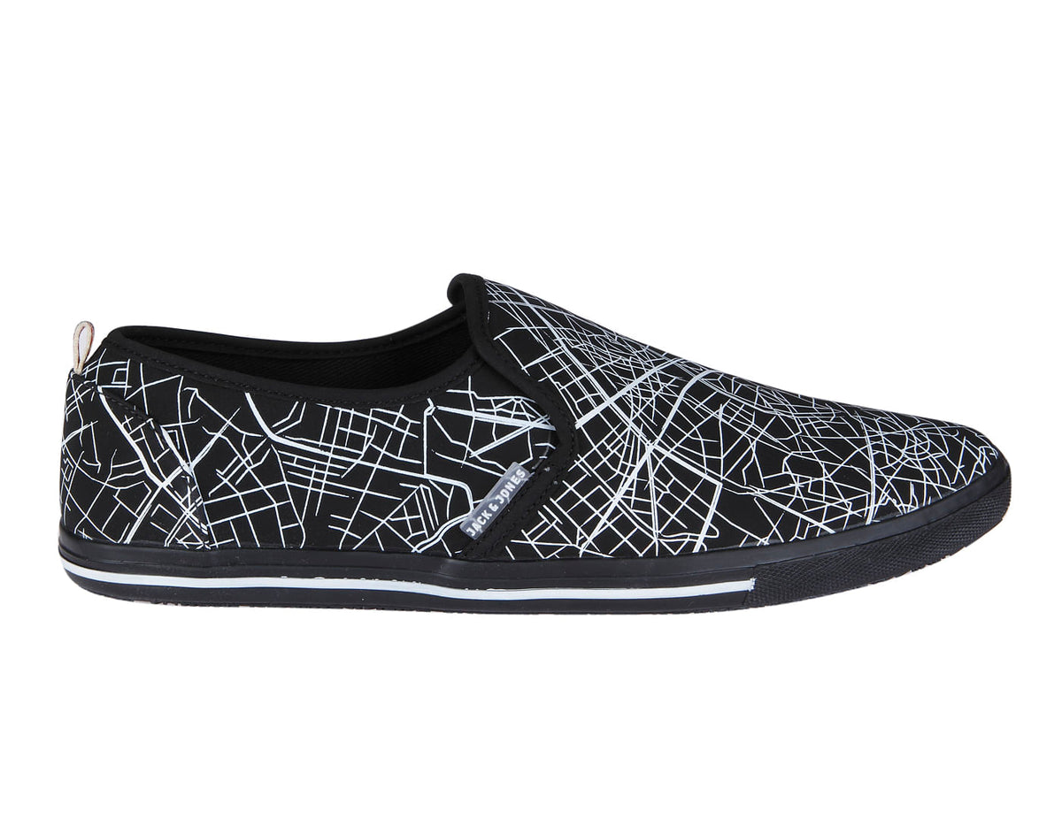 Black All Over Print Slip Ons - 6