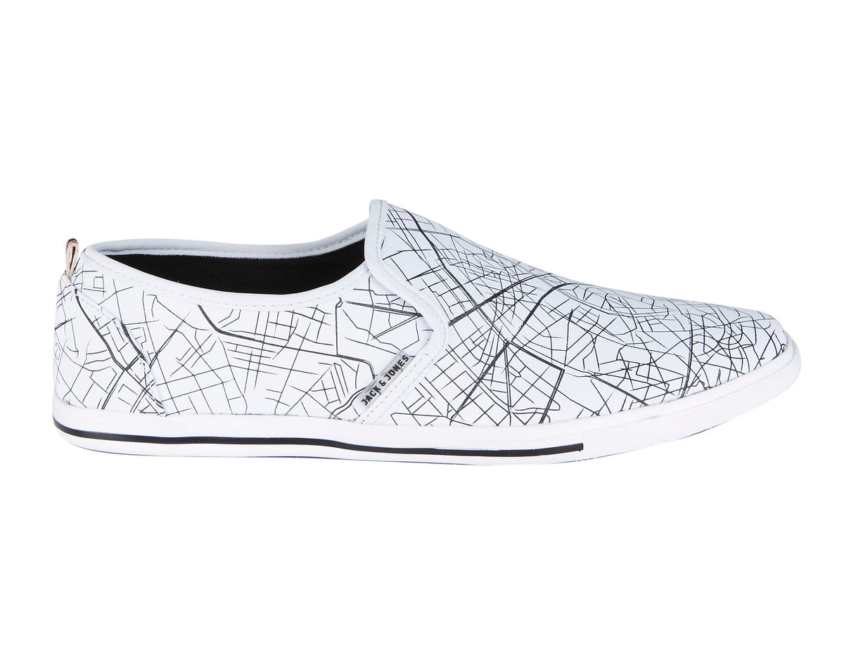 White All Over Print Slip Ons - 6