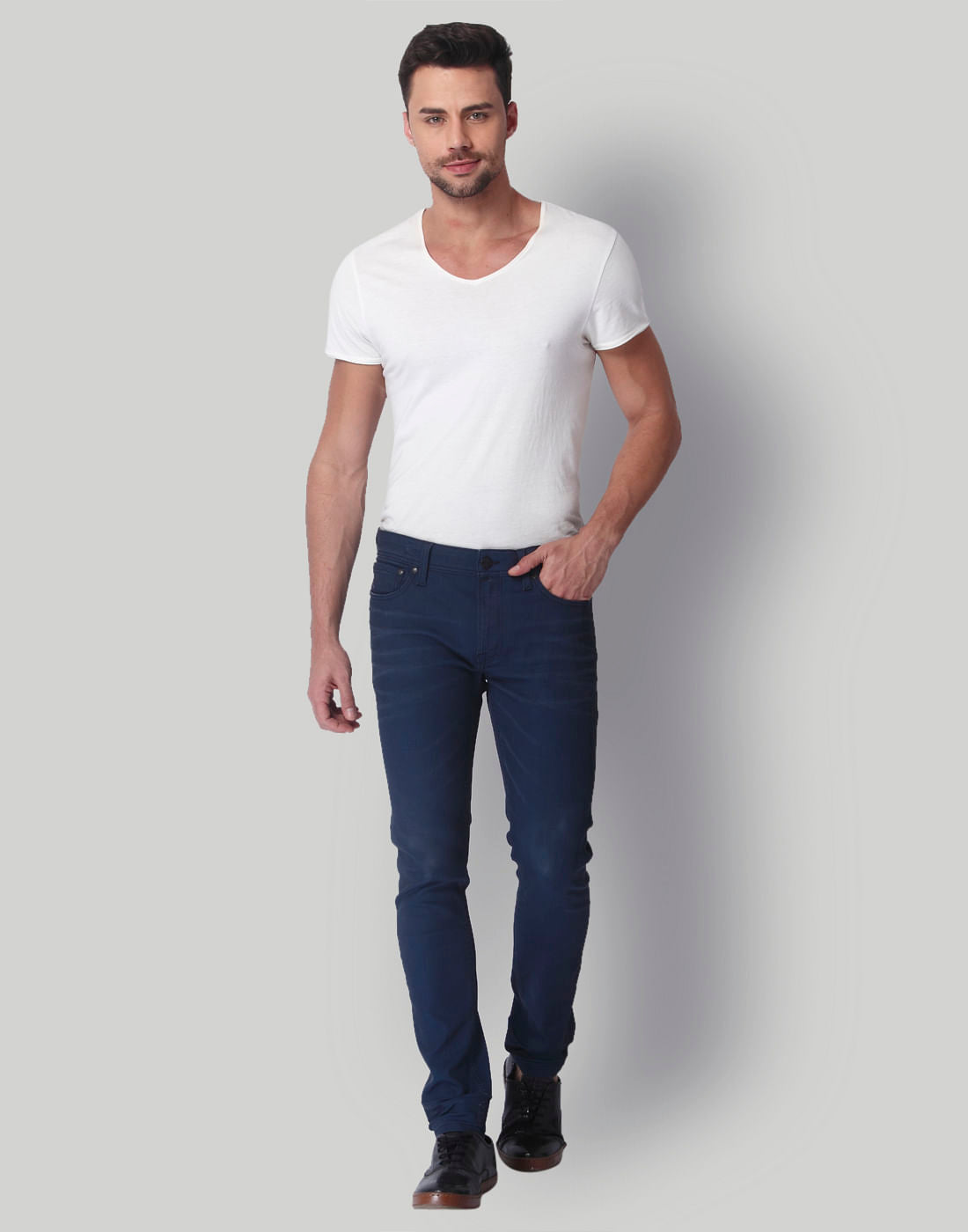 Dark Blue Low Rise Skinny Fit Jeans