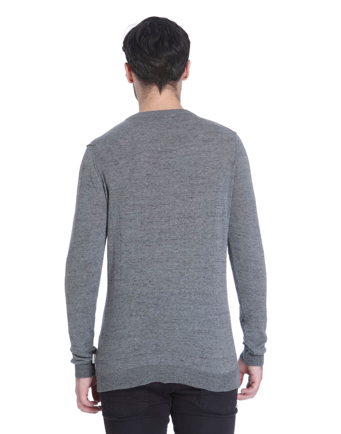 Grey Knit Crew Neck Sweatshirt