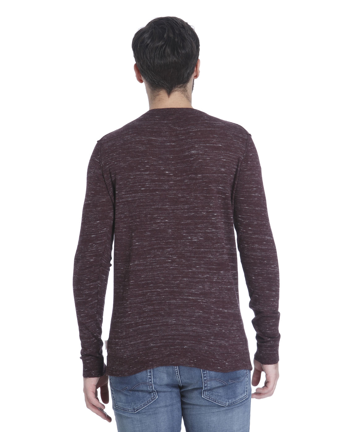 Red Knit Crew Neck Sweatshirt