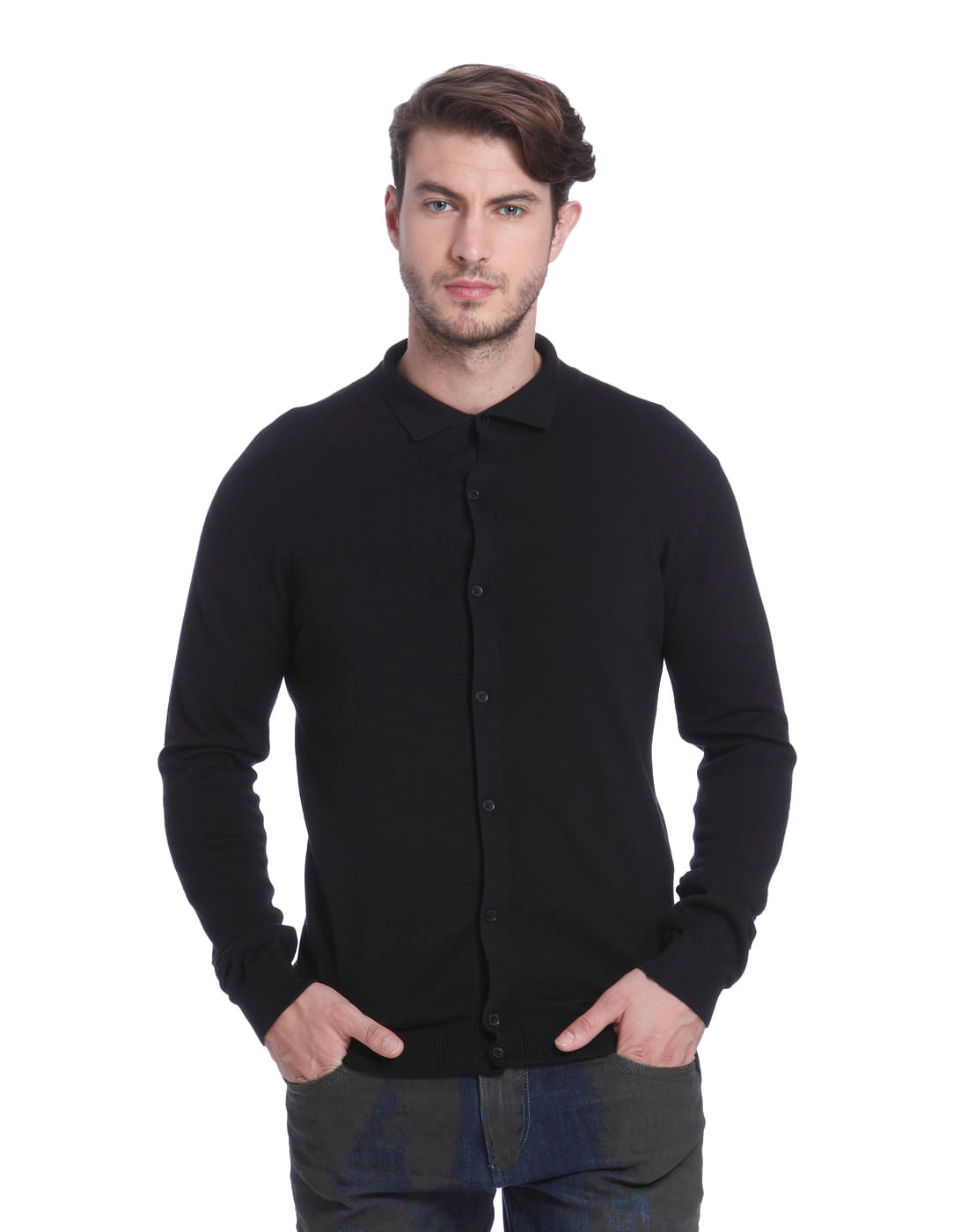 Black Knit Cardigan - S