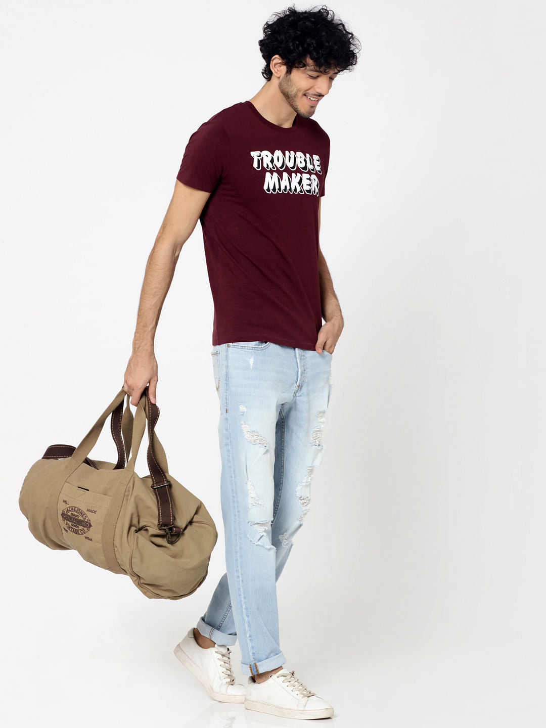Light Blue Heavy Distressed Tim Anti Fit Jeans