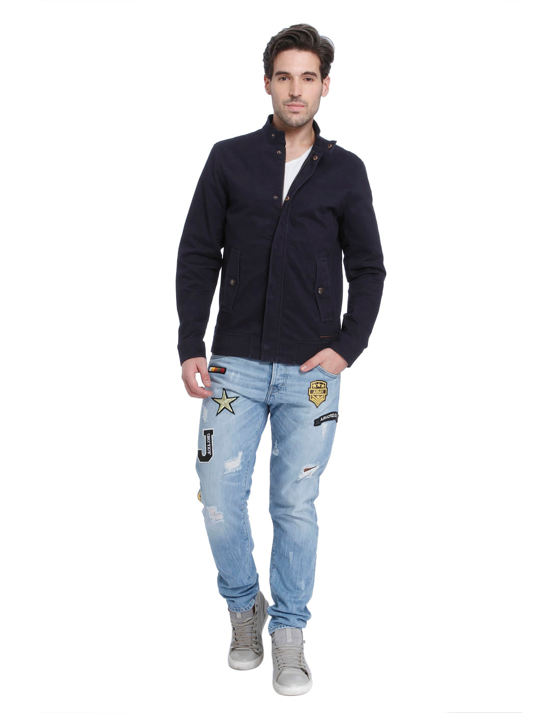 Dark Blue Bomber Jacket