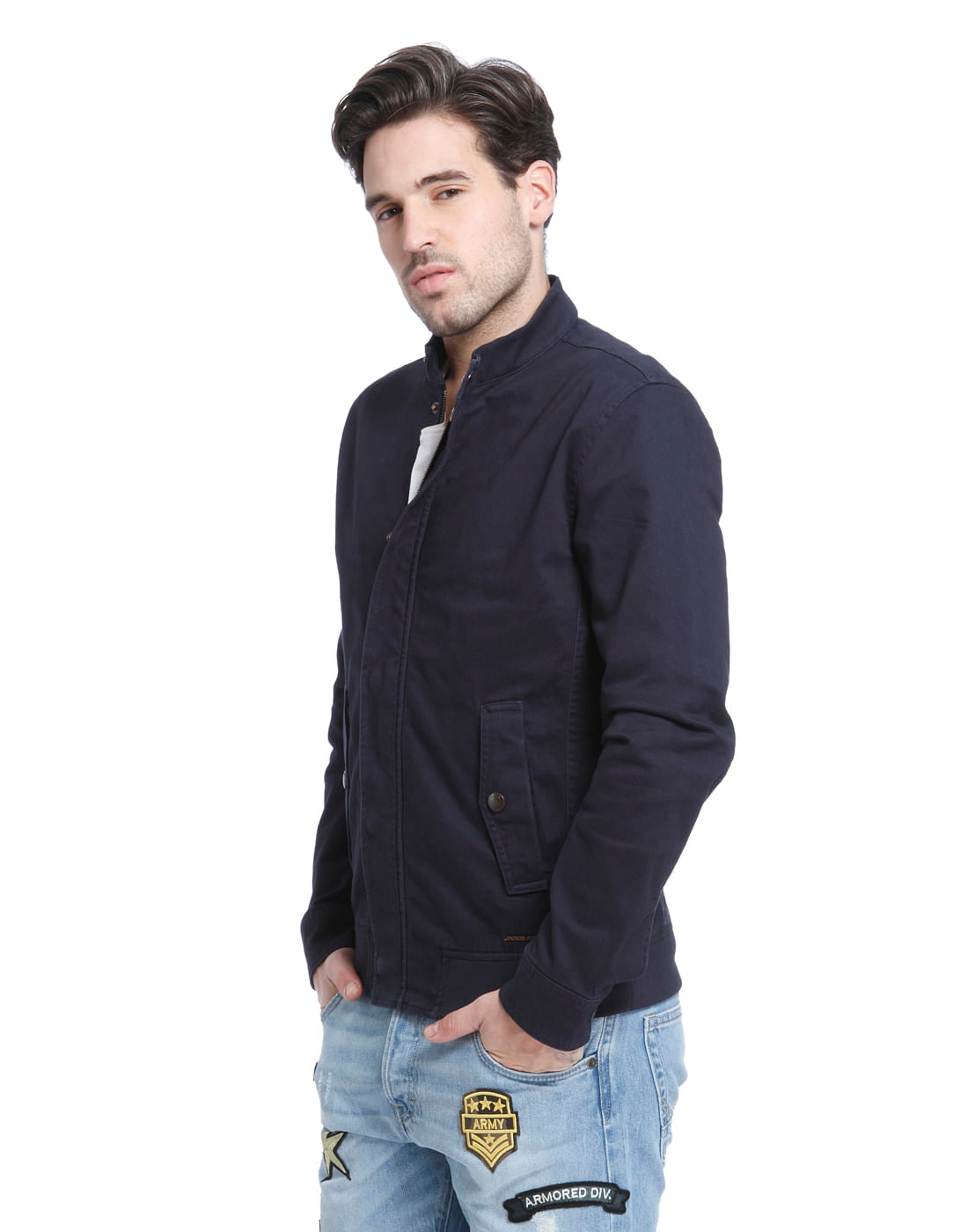 Dark Blue Bomber Jacket