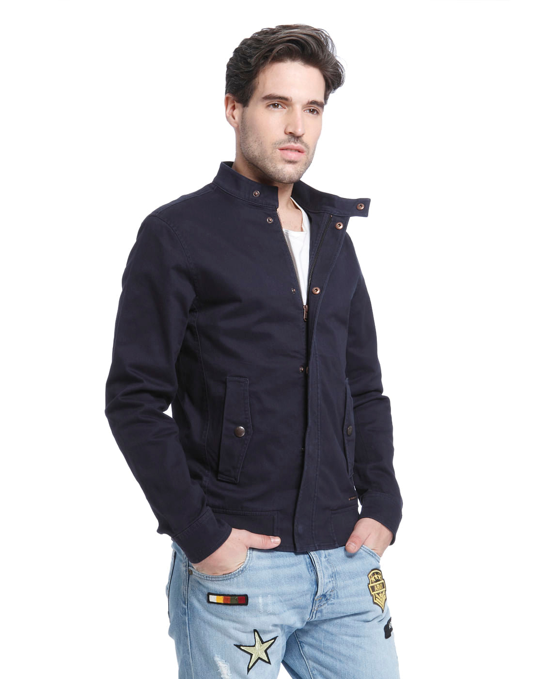 Dark Blue Bomber Jacket