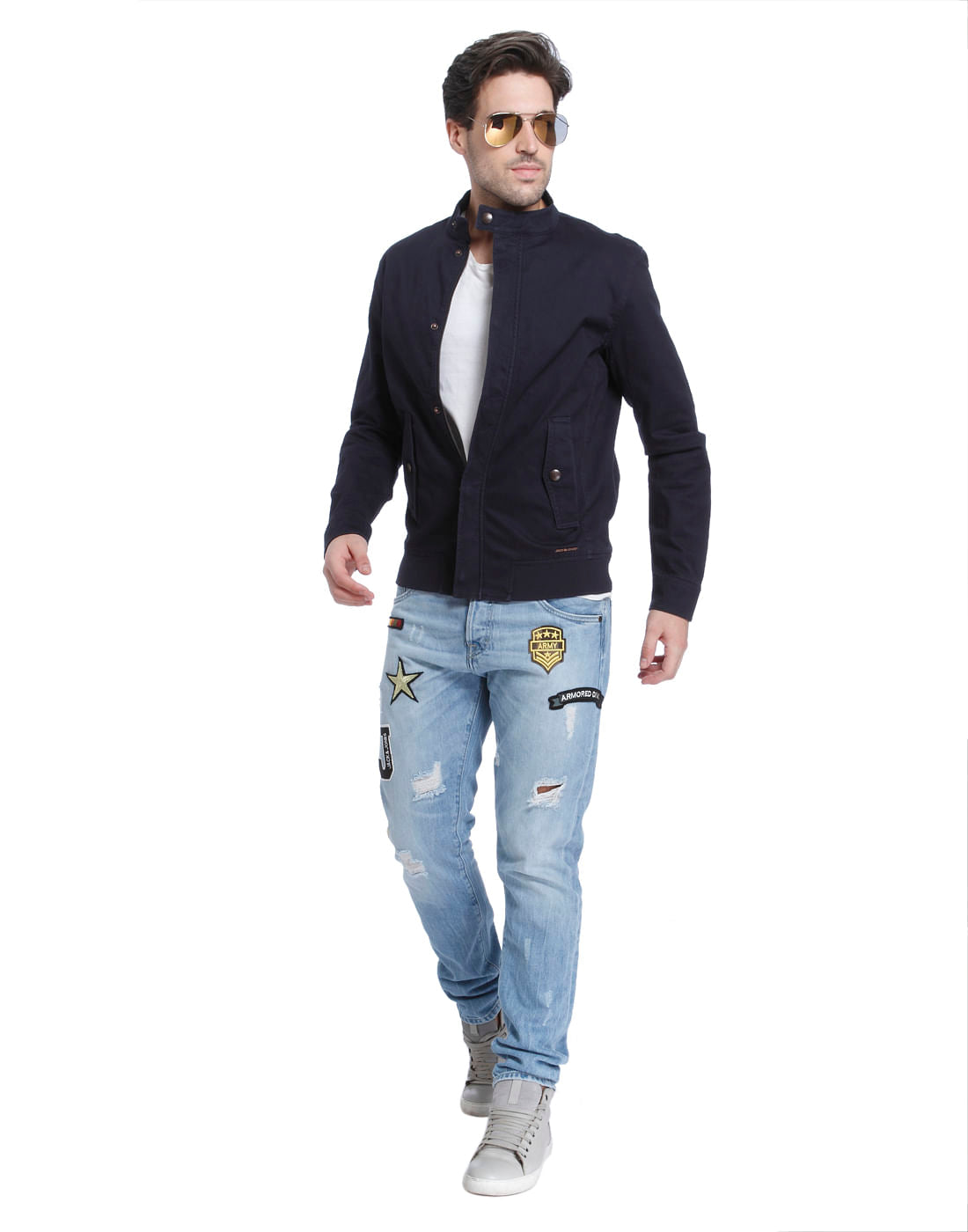 Dark Blue Bomber Jacket