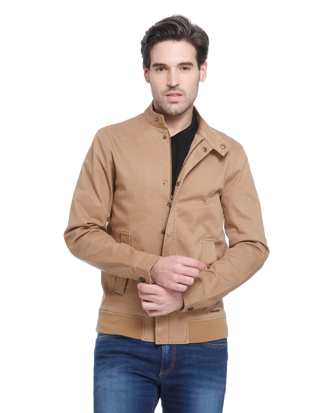 Beige Bomber Jacket - S