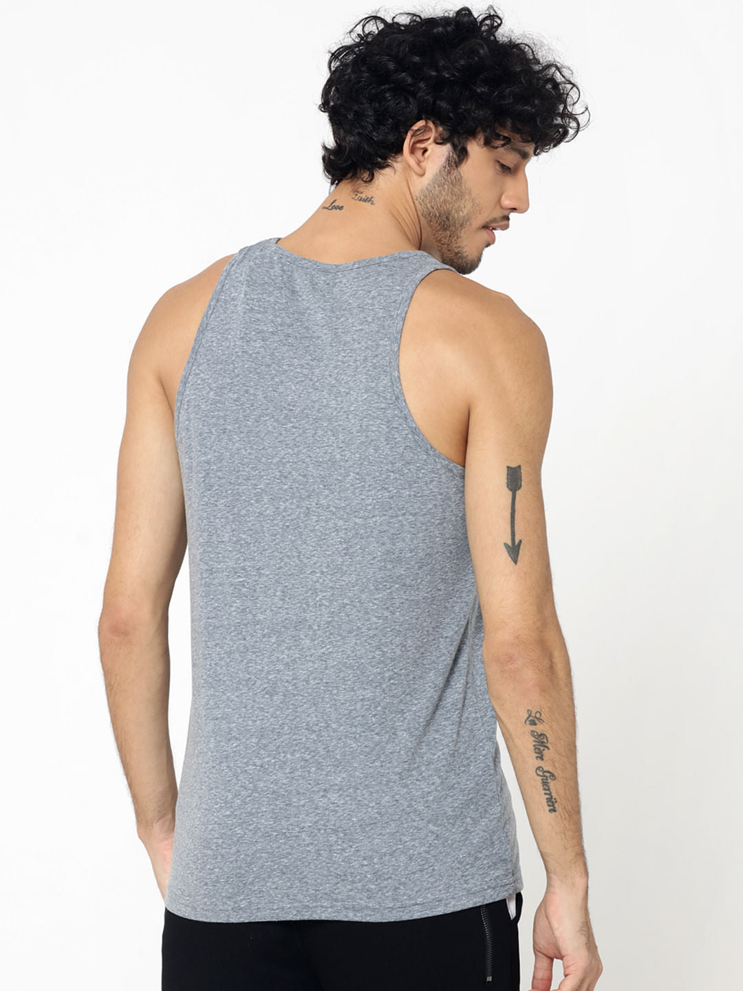 Blue Logo Print Tank Top
