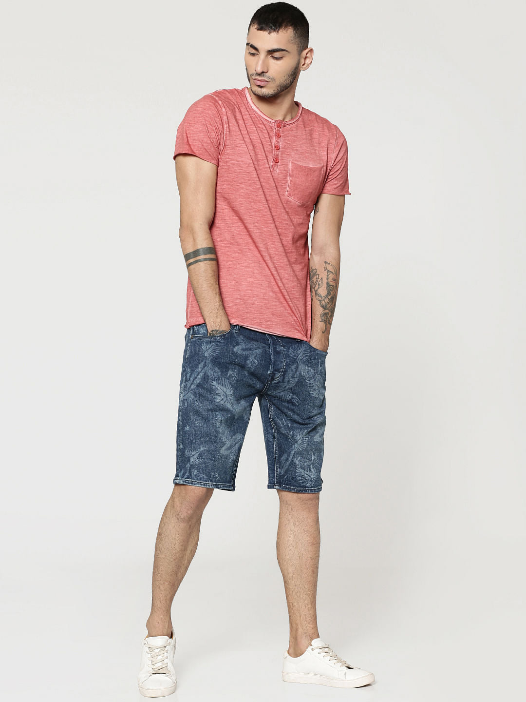 Red Henley T-Shirt