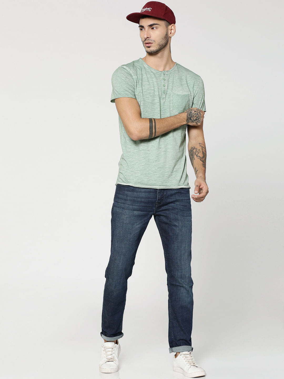 Light Green Henley T-Shirt