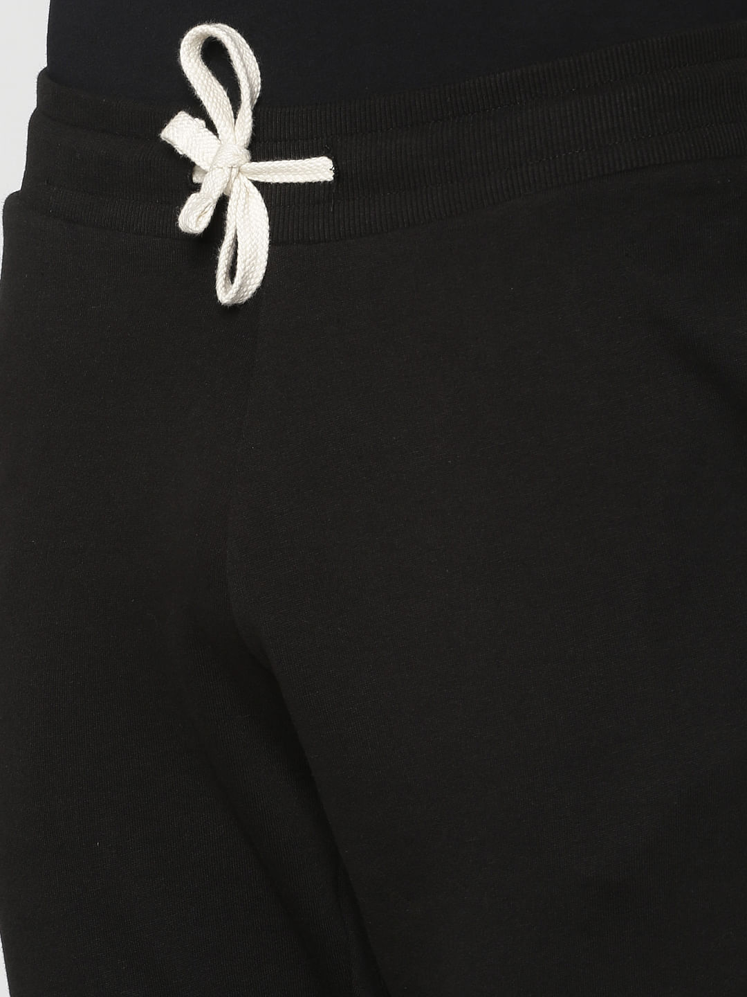 Black Drawstring Low Rise Slim Fit Sweatpants