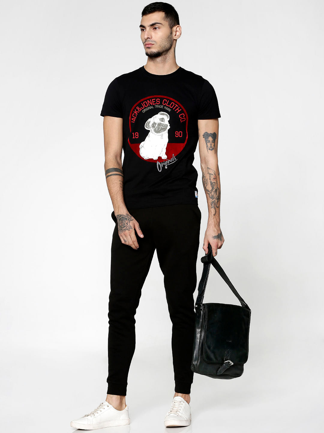 Black Drawstring Low Rise Slim Fit Sweatpants