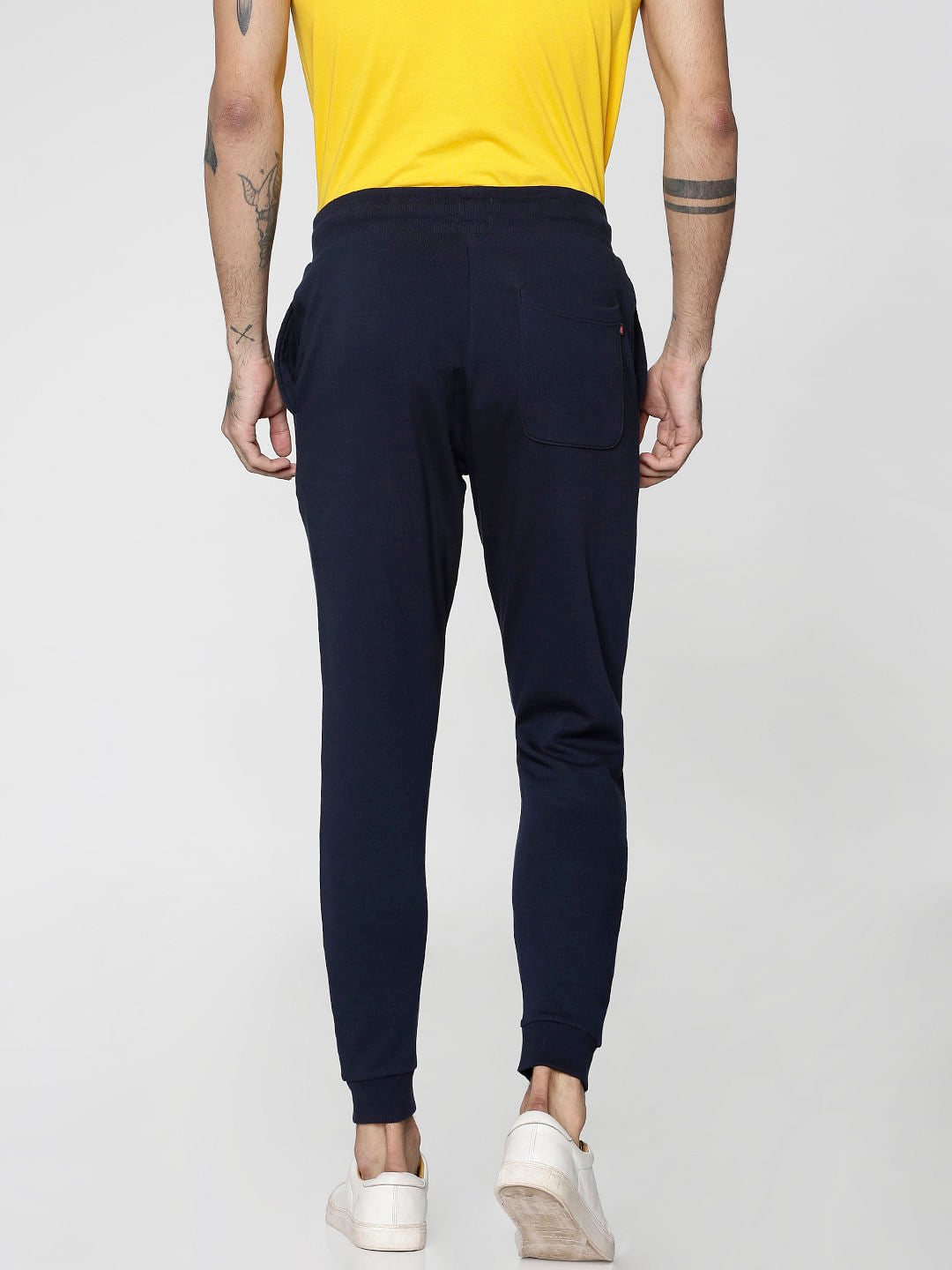Blue Drawstring Low Rise Slim Fit Sweatpants