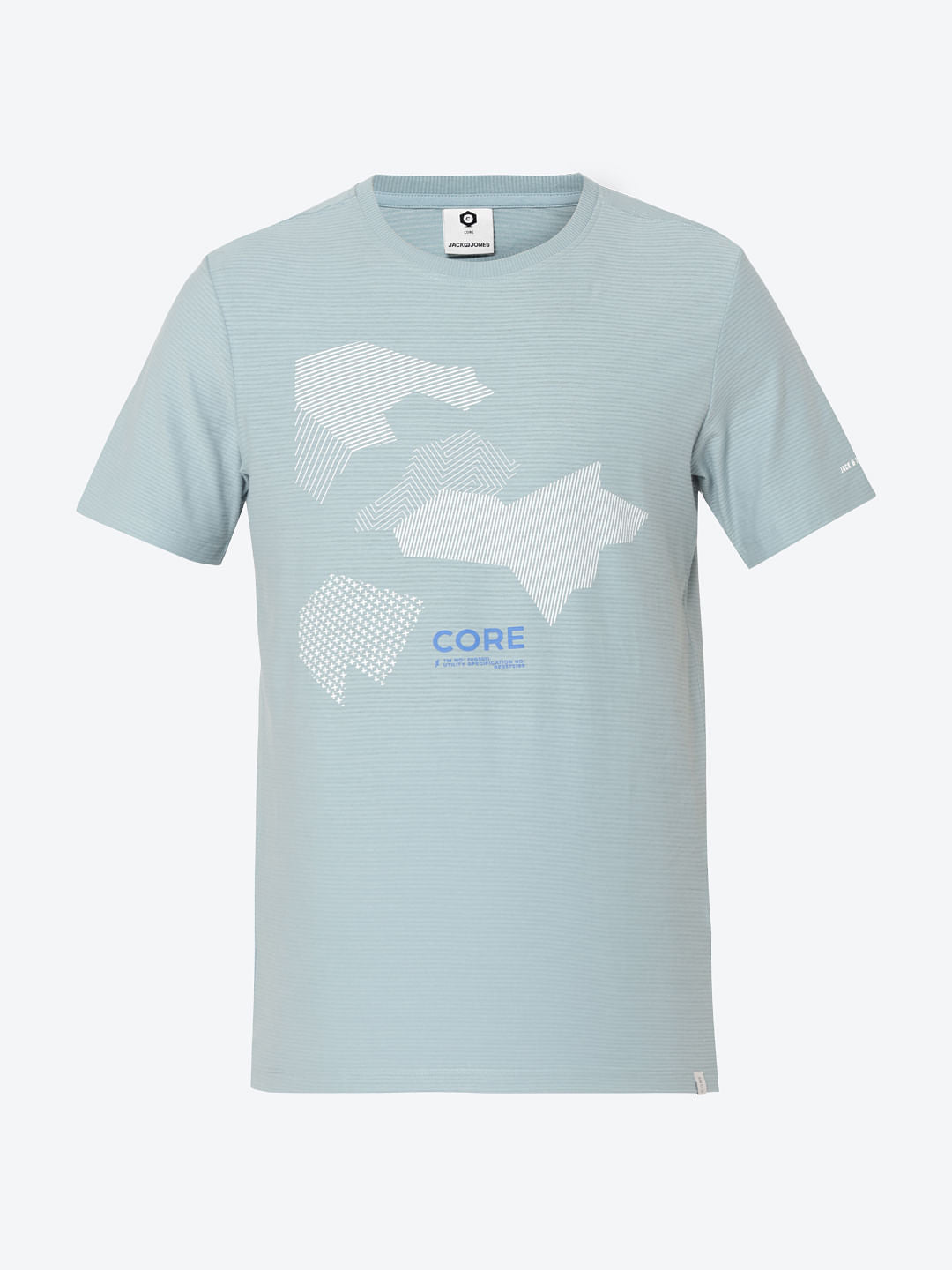 Light Blue Graphic Print Crew Neck T-Shirt