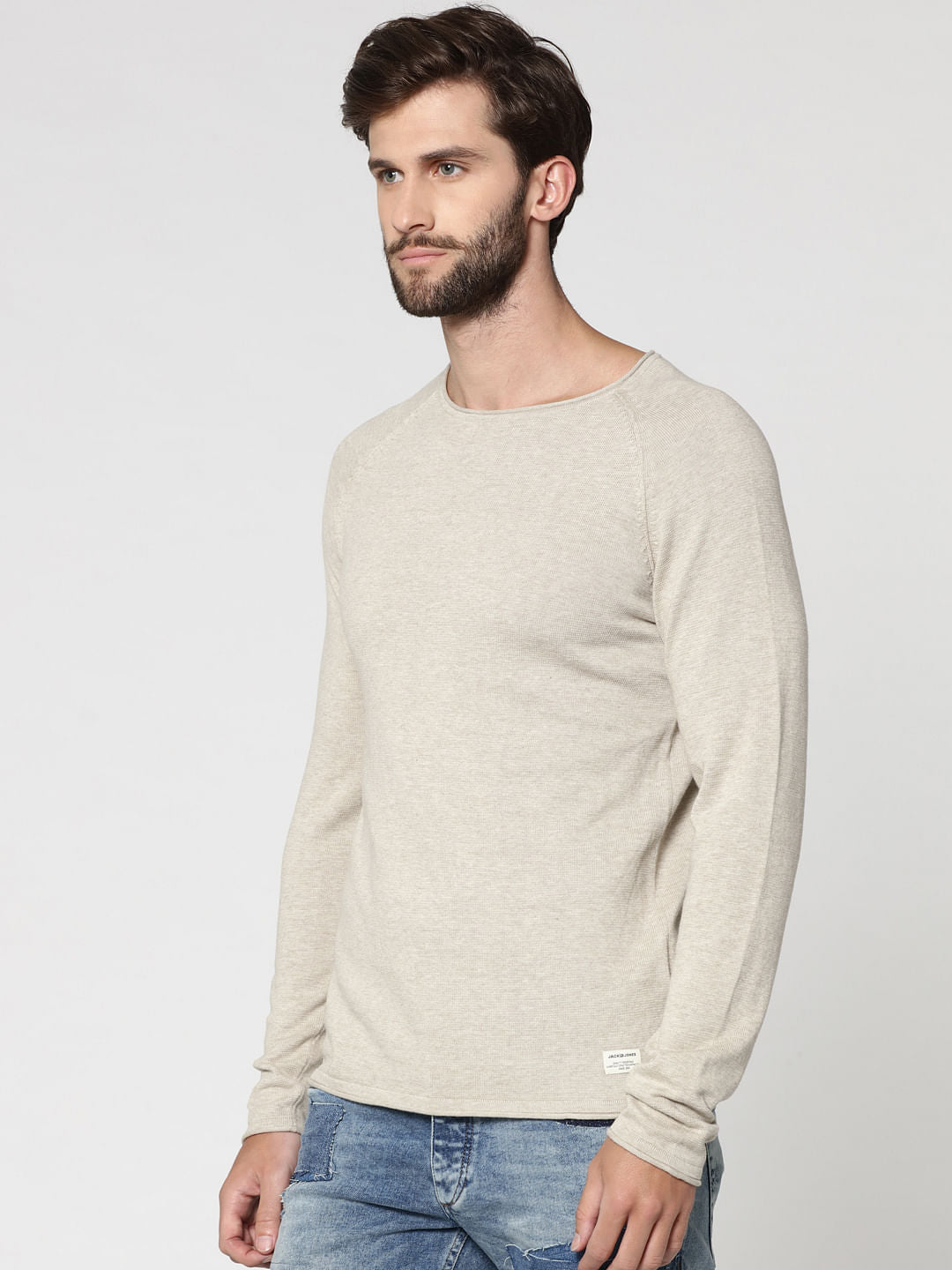 Off White Raglan Sleeves Sweatshirt