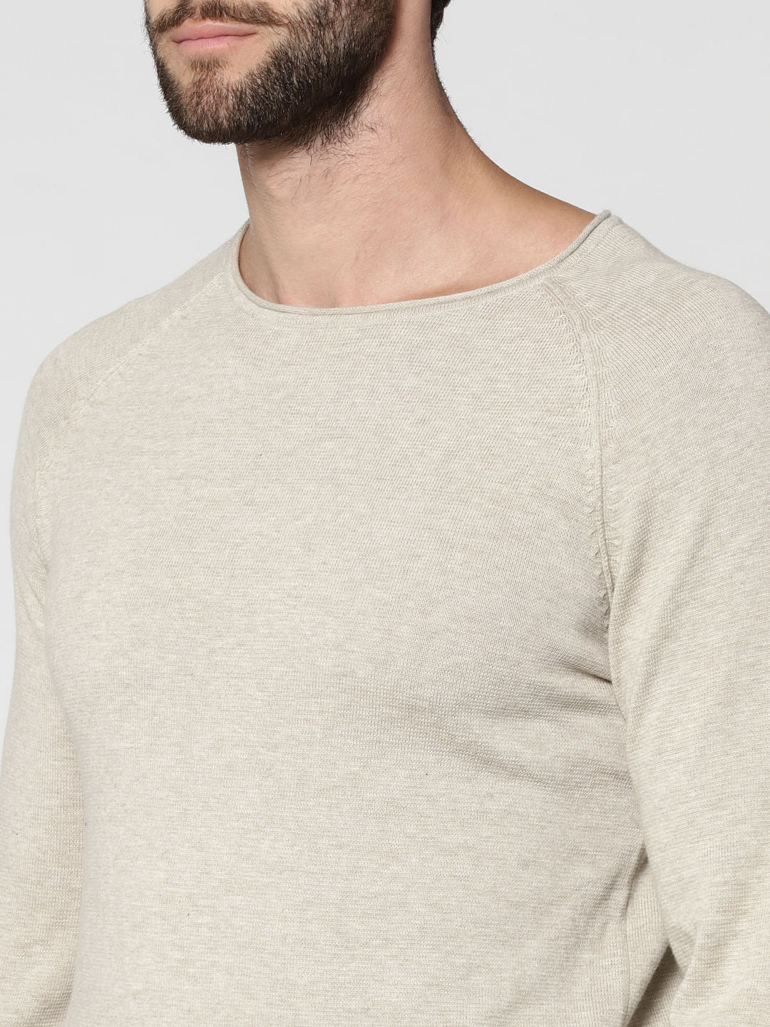 Off White Raglan Sleeves Sweatshirt