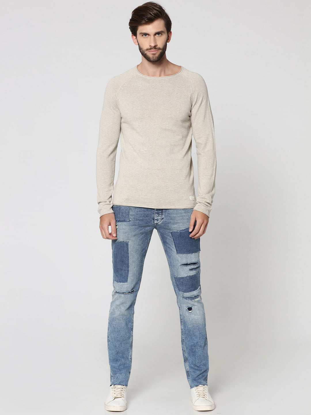 Off White Raglan Sleeves Sweatshirt