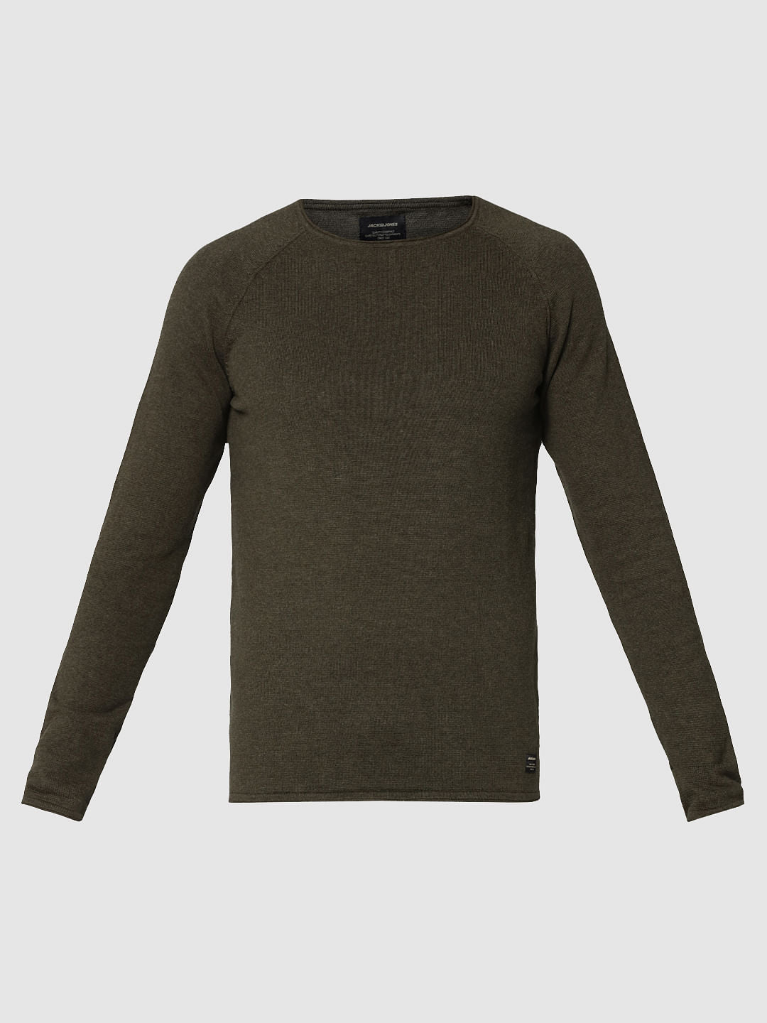 Olive Green Raglan Sleeves Sweatshirt