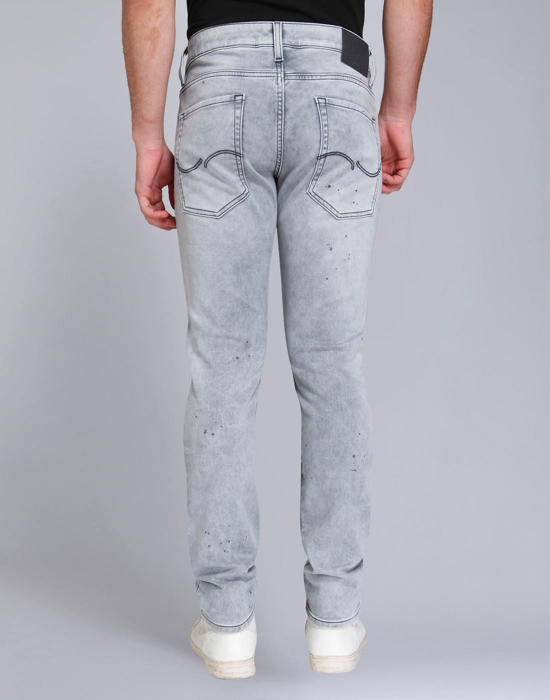 Grey Distressed Slim Fit Jeans