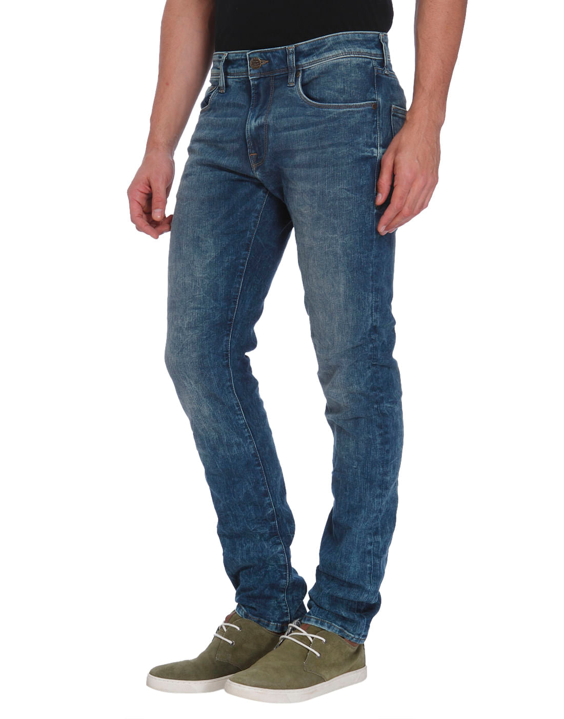 Dark Blue Low Rise Slim Fit Jeans