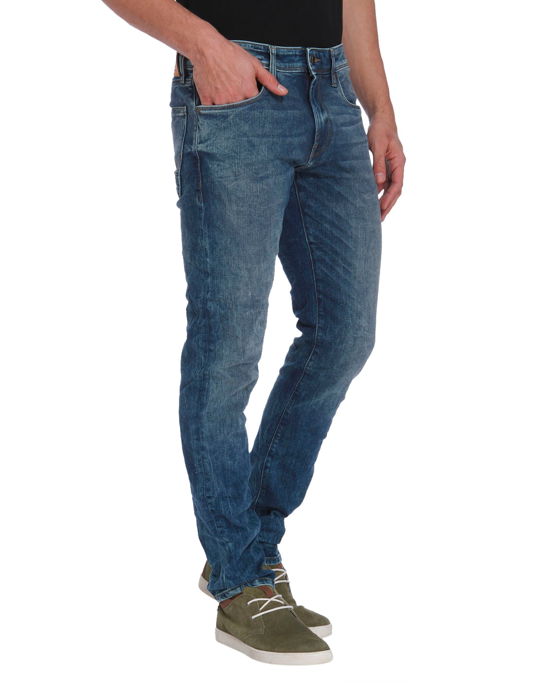 Dark Blue Low Rise Slim Fit Jeans
