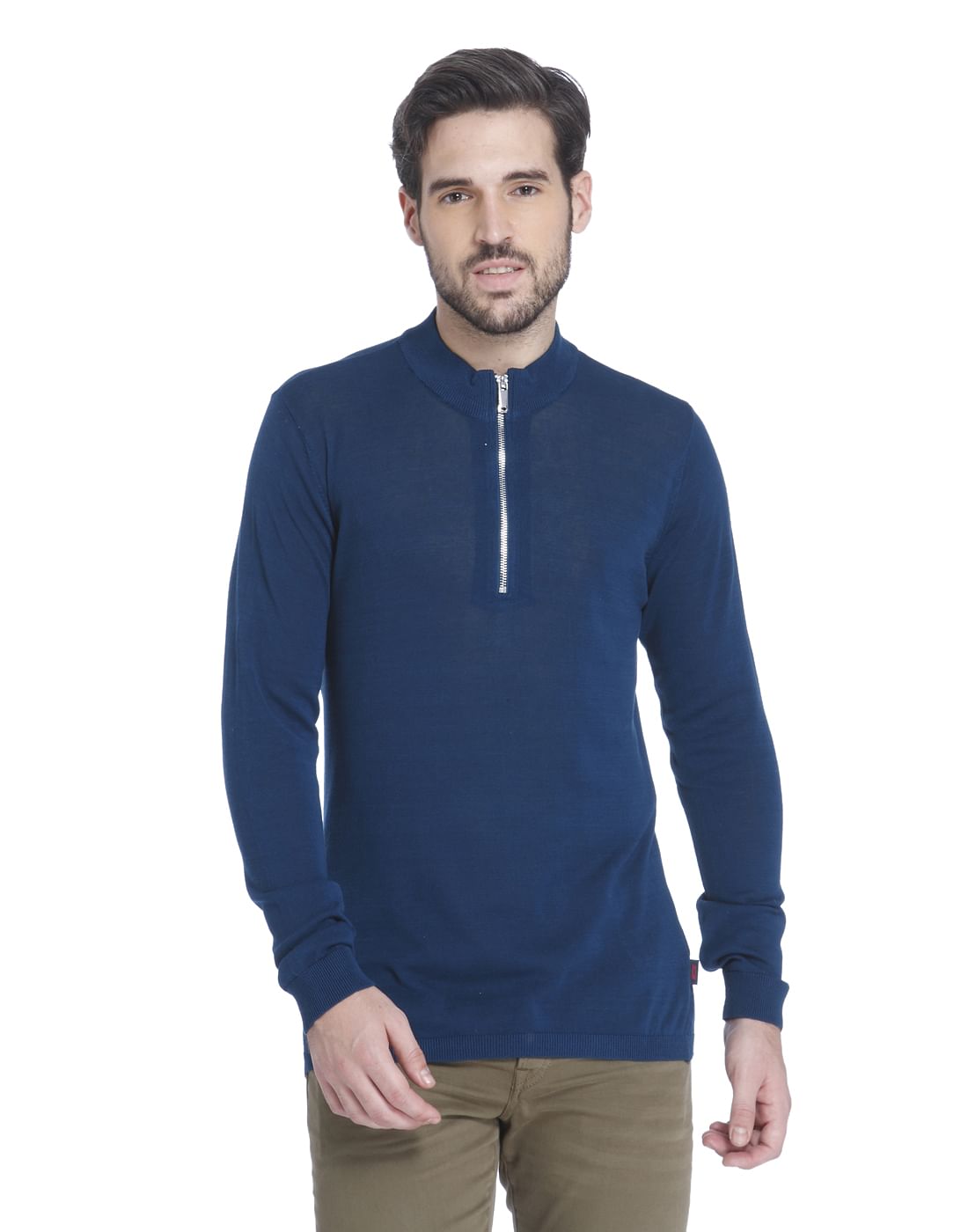 Teal Blue Zip Up Sweatshirt - S