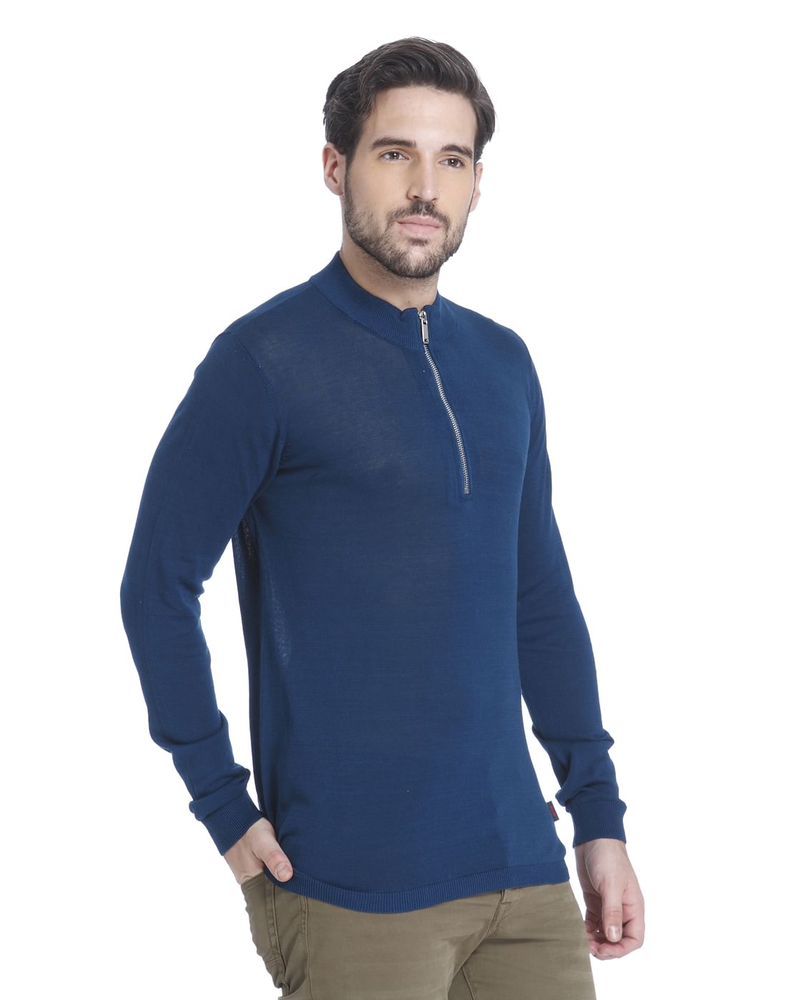 Teal Blue Zip Up Sweatshirt