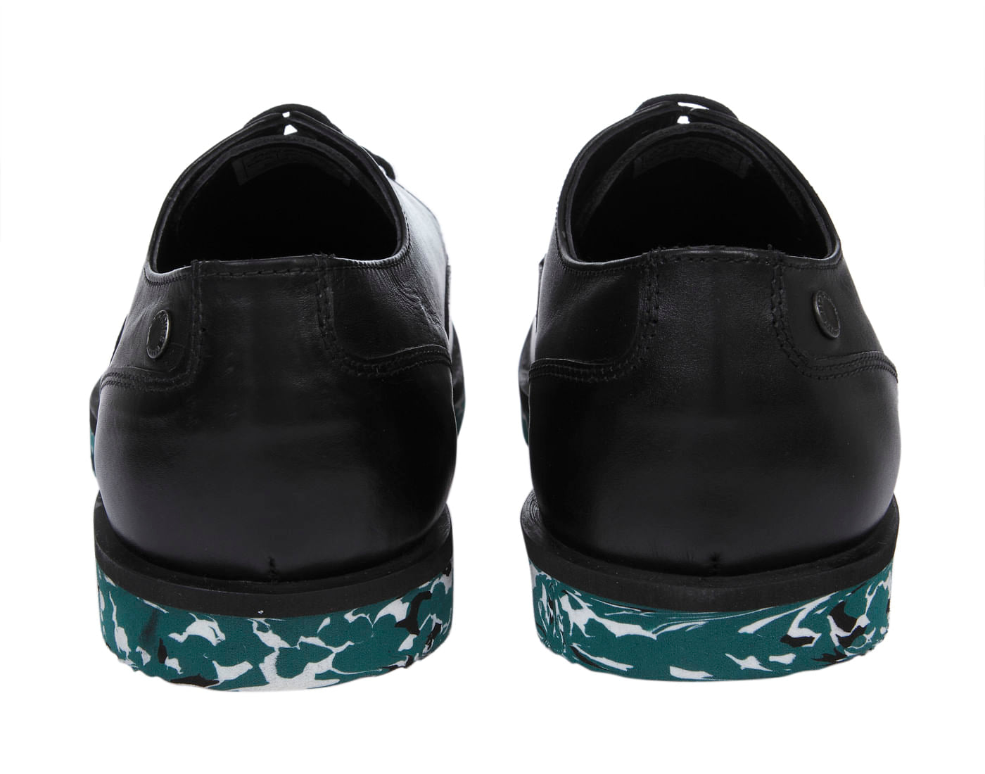 Black Camo Leather Derby Shoes