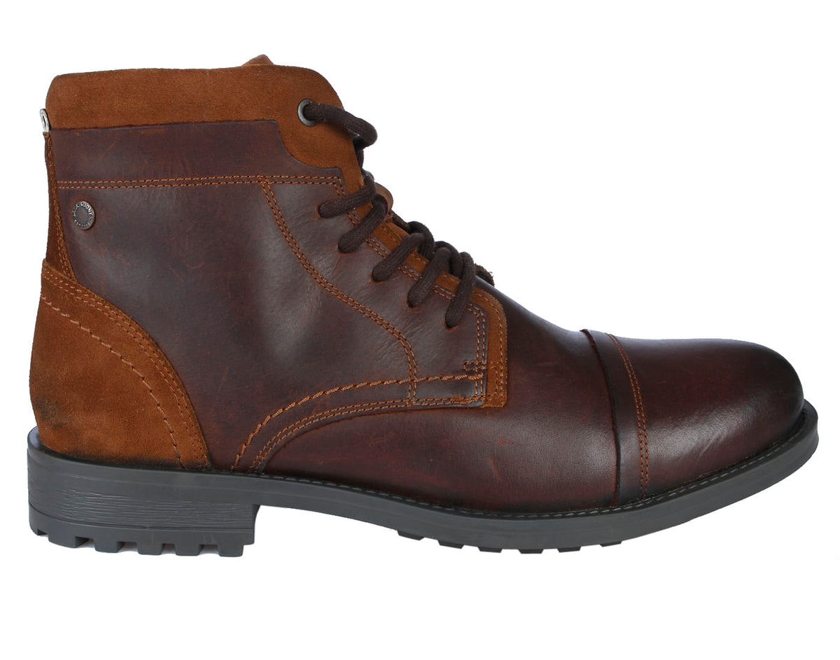 Brown Leather & Suede Boots - 6