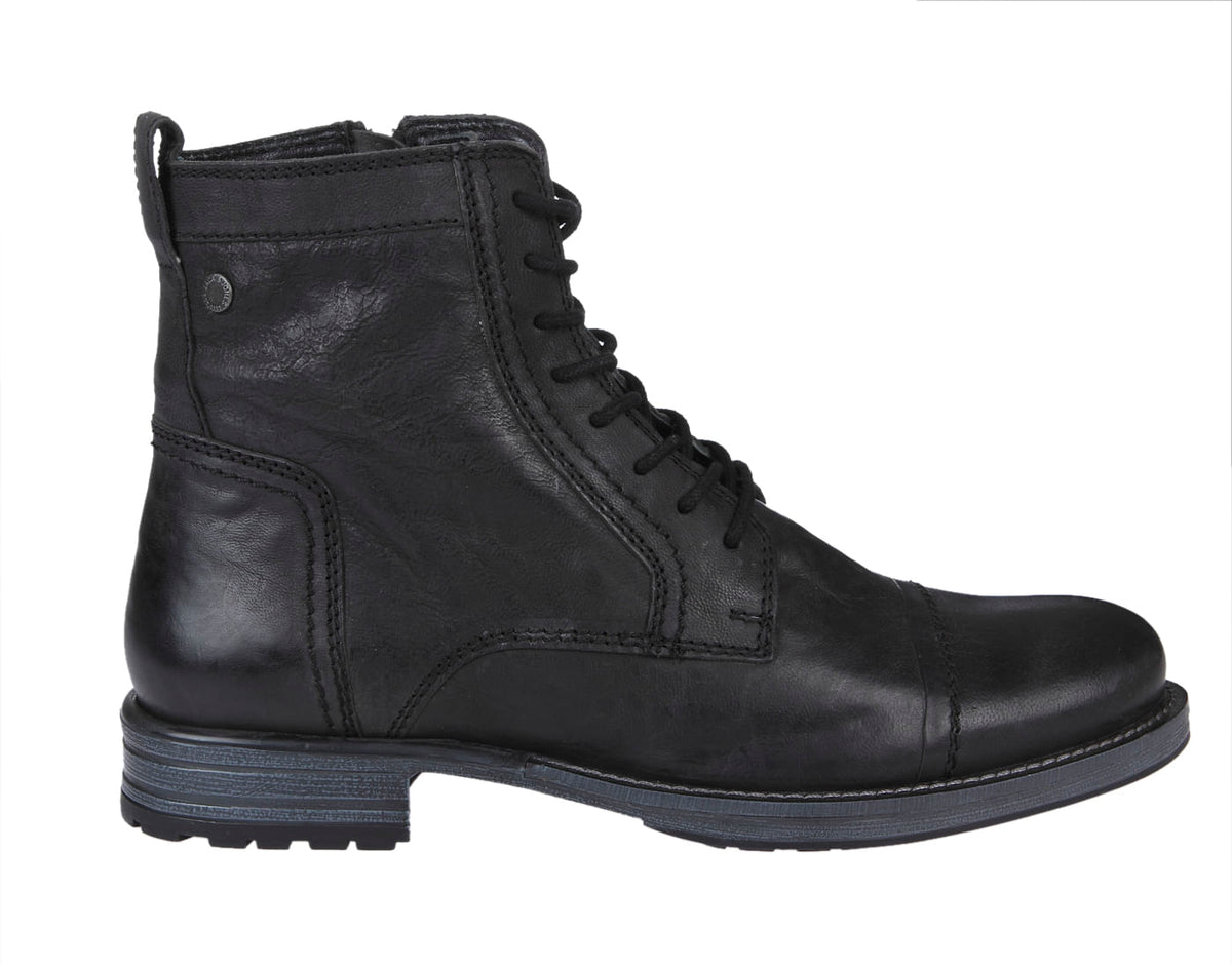 Black High Top Leather Boots - 6