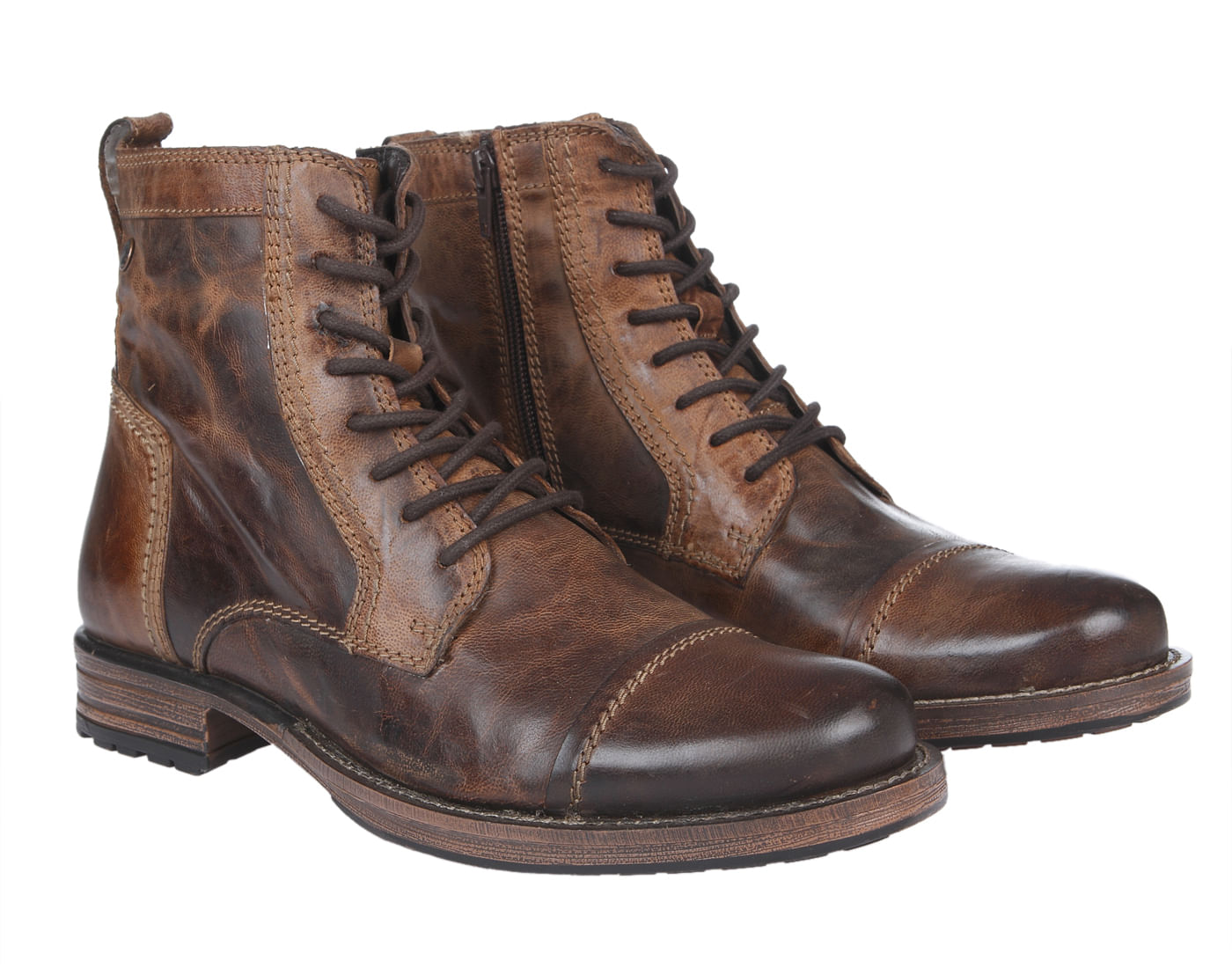 Tan High Top Leather Boots