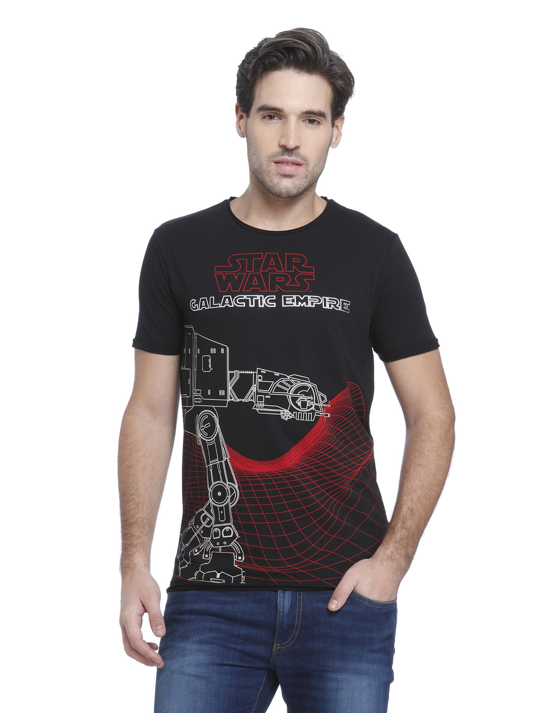 Star Wars Black Graphic Print Crew Neck T-Shirt - S