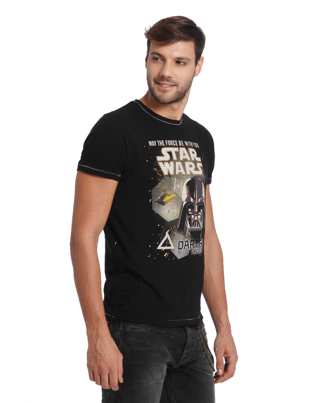 Star Wars Black Darth Vader Print Crew Neck T-Shirt