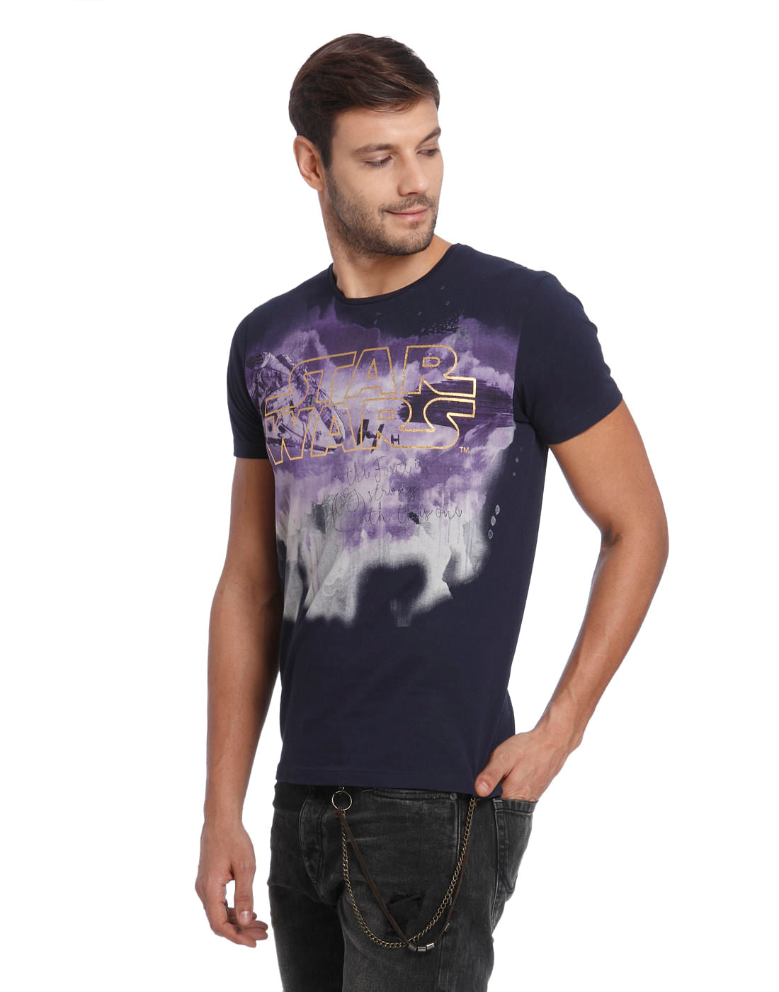Star Wars Dark Blue Star Wars Print Crew Neck T-Shirt