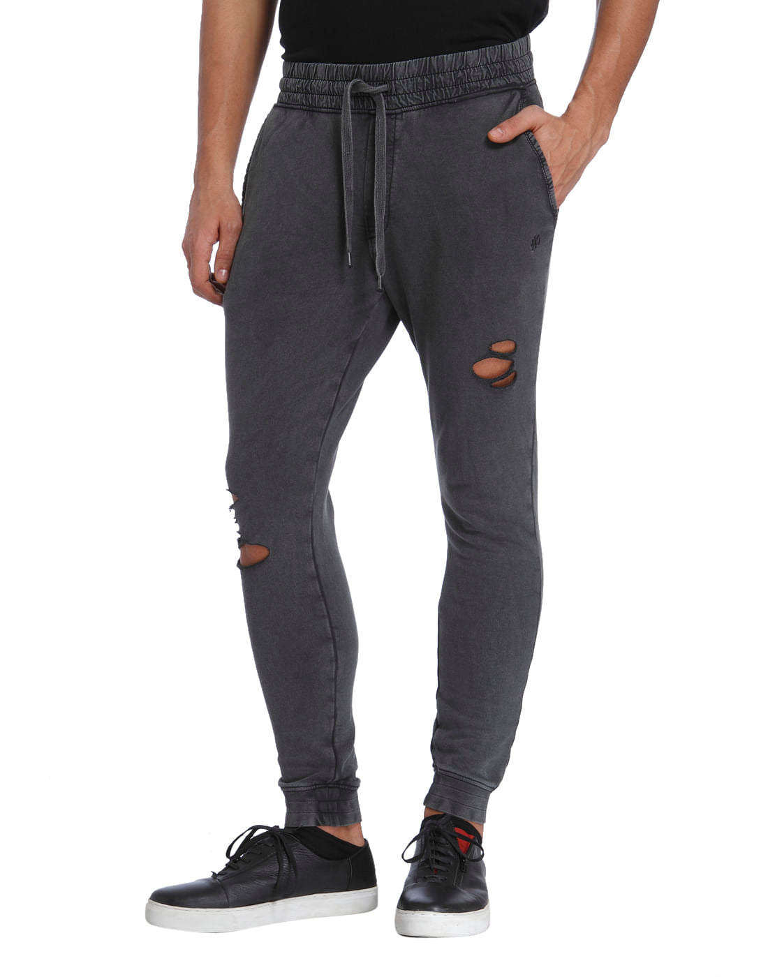 Grey Ripped Sweatpants - S