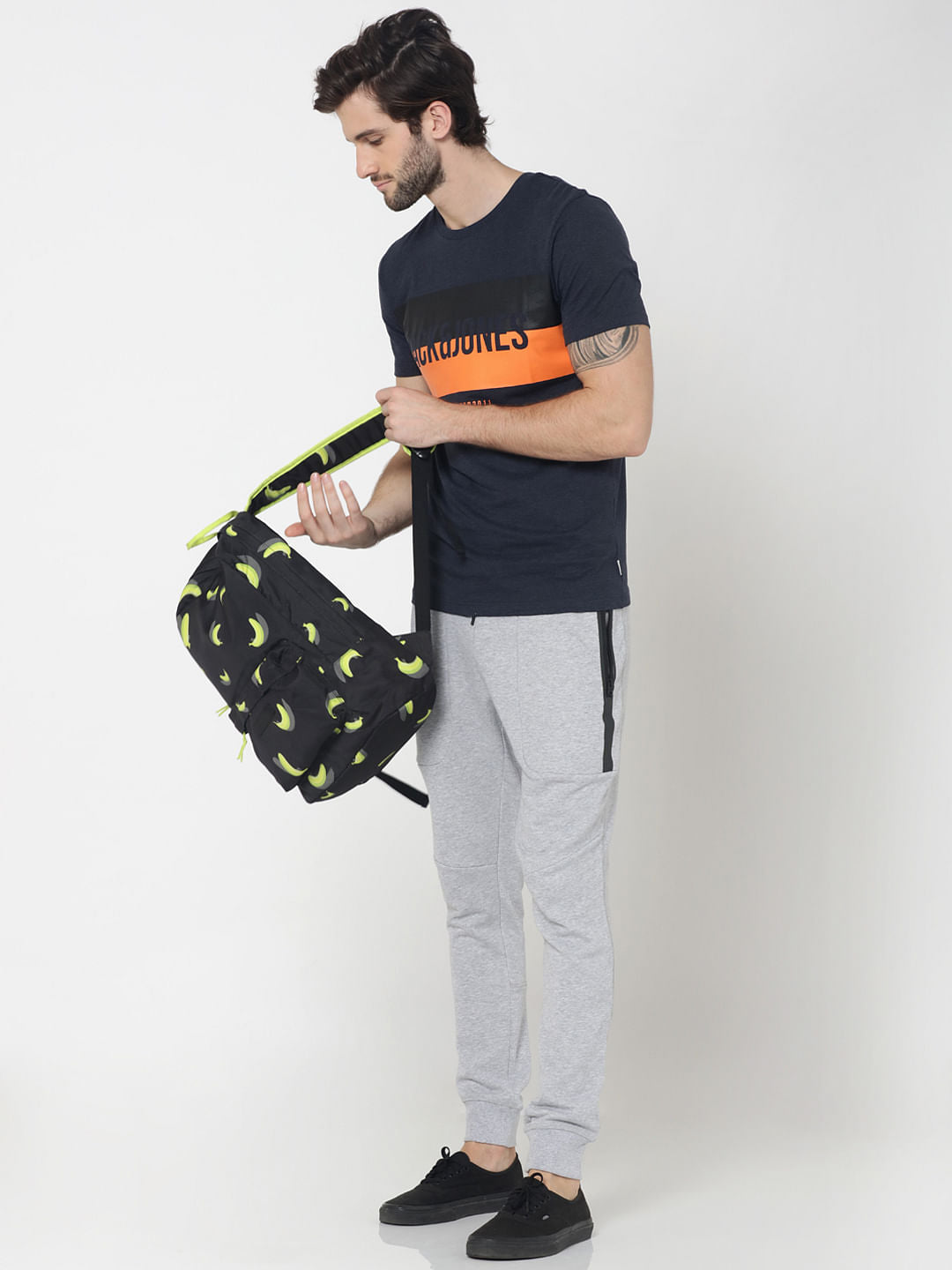 Blue Logo Print Crew Neck T-Shirt