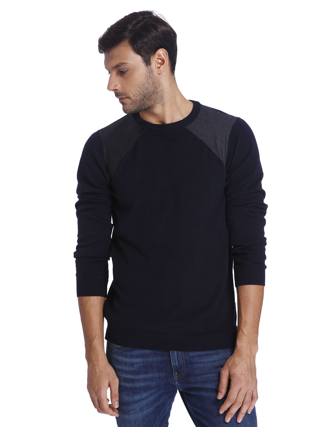 Dark Blue Regular Fit Pullover