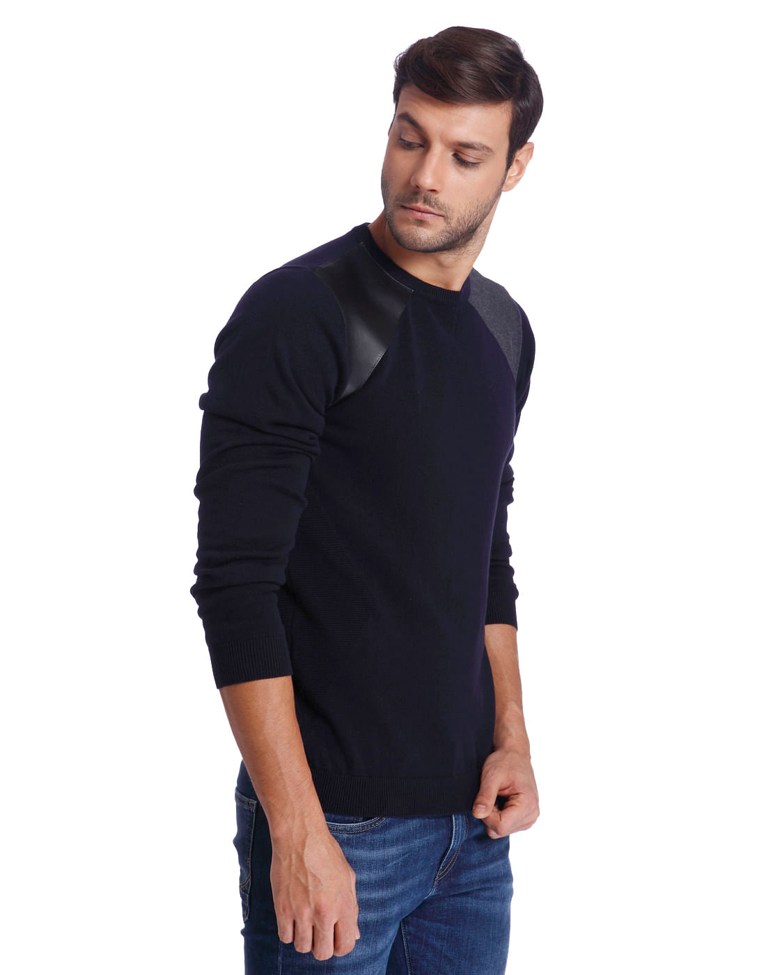 Dark Blue Regular Fit Pullover