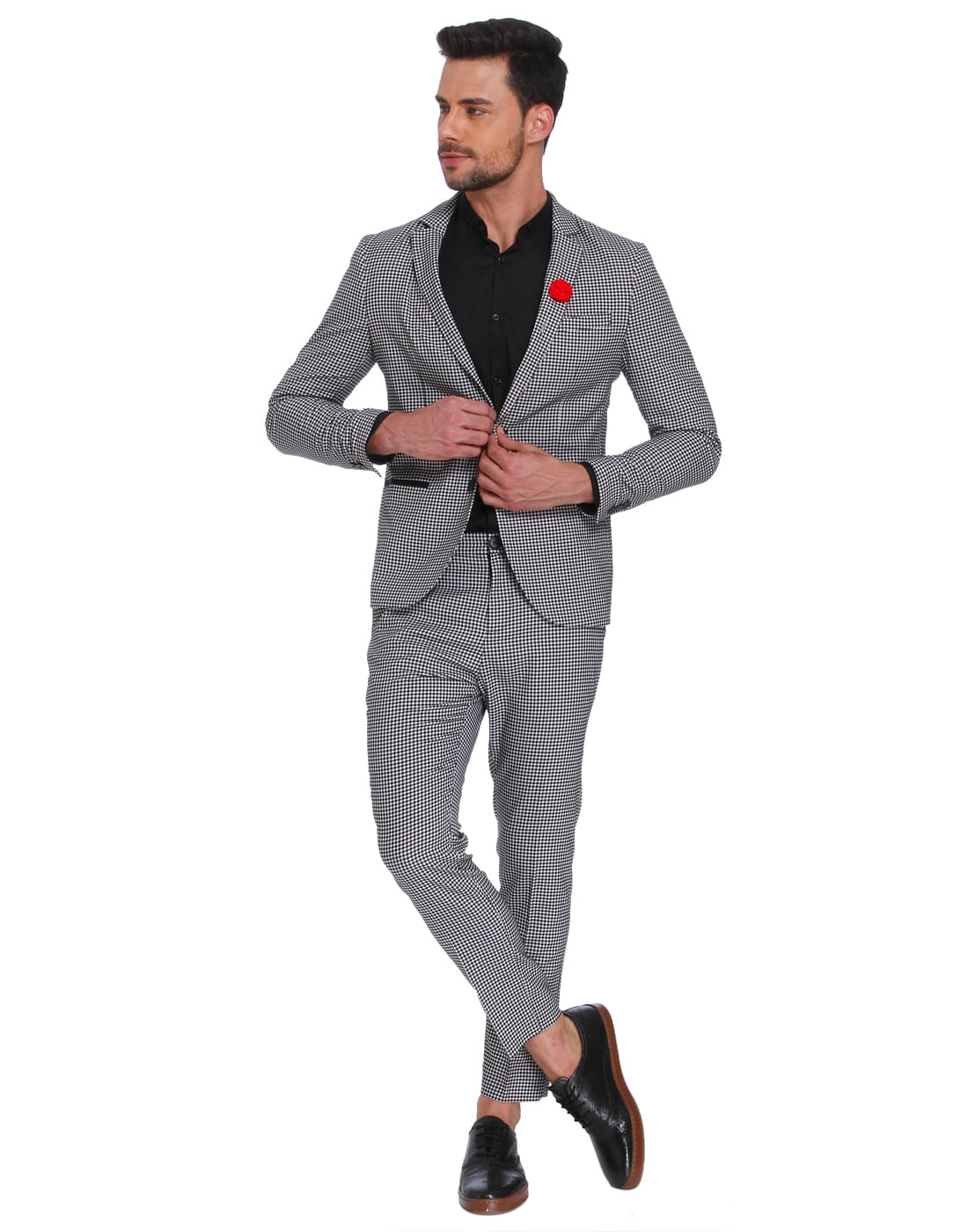 Gingham Slim Fit Blazer