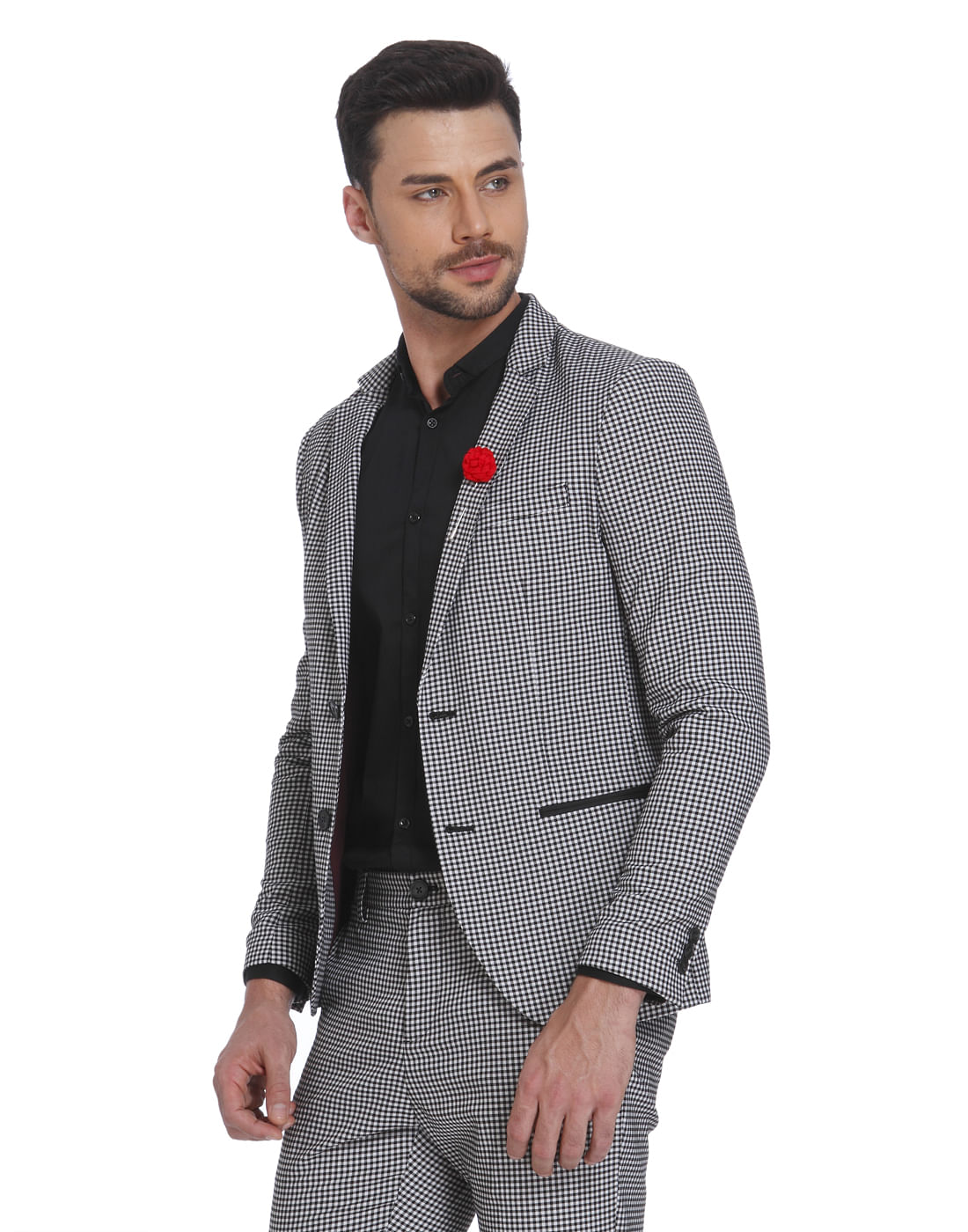 Gingham Slim Fit Blazer