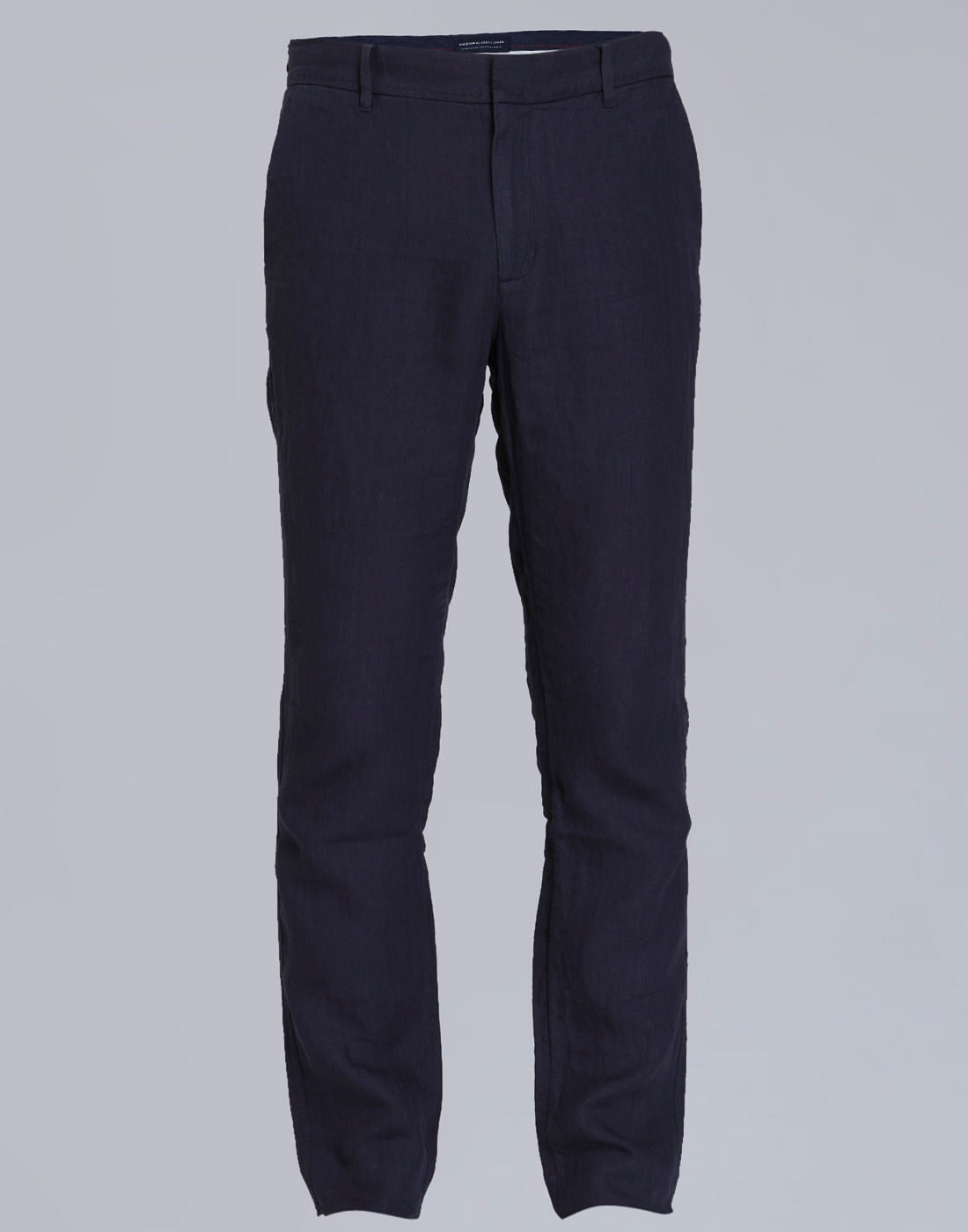 Dark Blue Regular Fit Linen Trousers