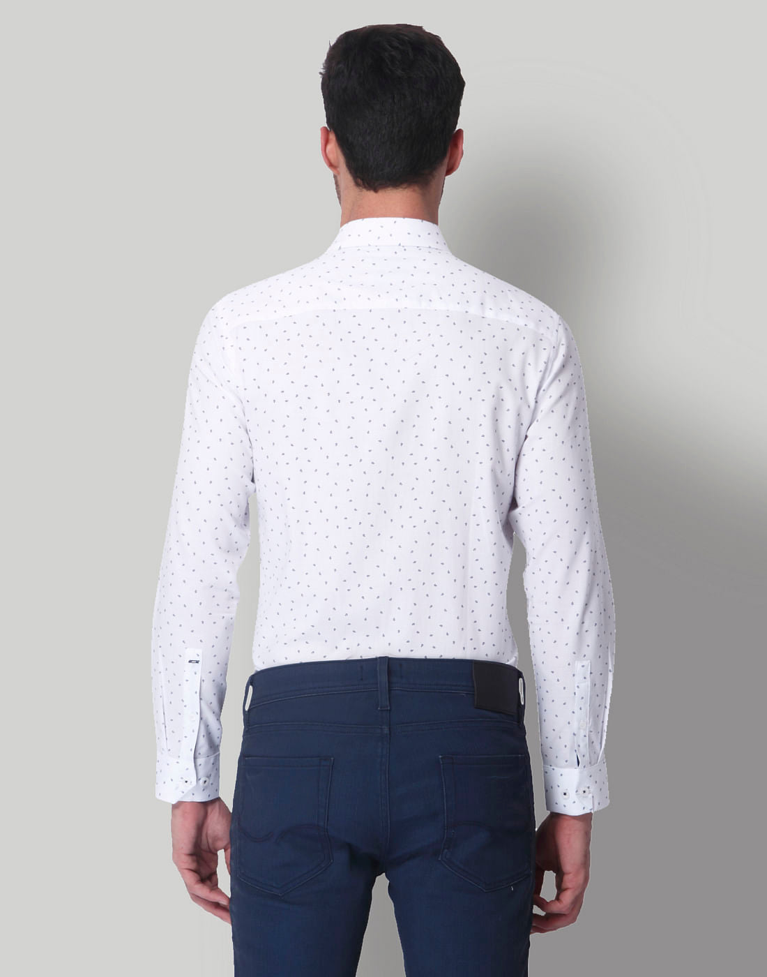 White All Over Print Slim Fit Shirt