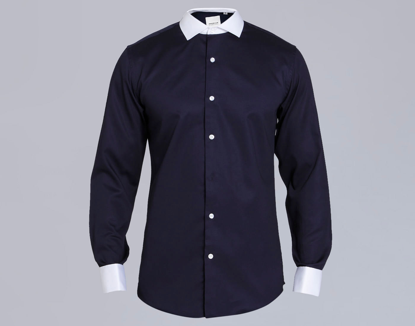 Dark Blue With Contrast Collar & Cuff Shirt