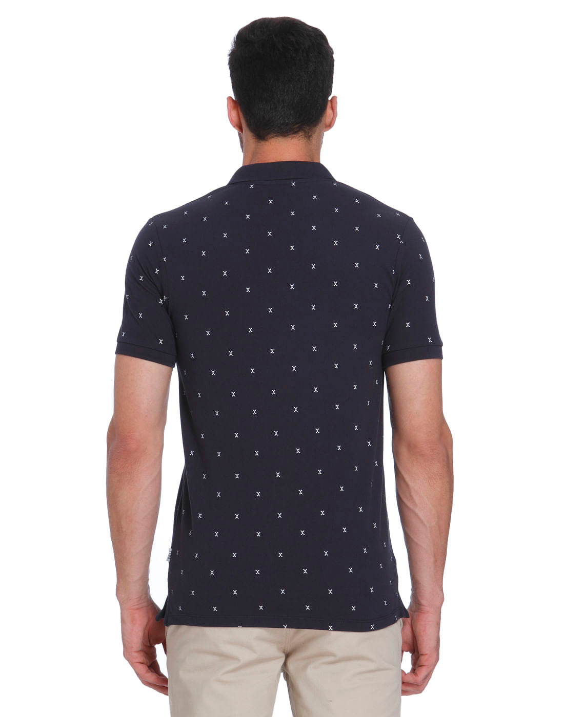 Dark Blue All Over Print Polo T-Shirt