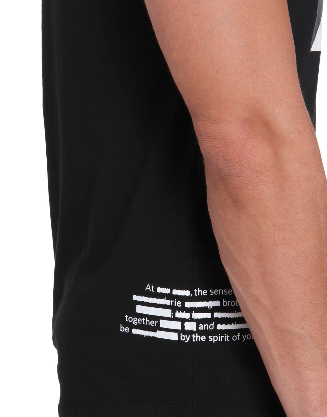 Black & Grey Print Crew Neck T-Shirt