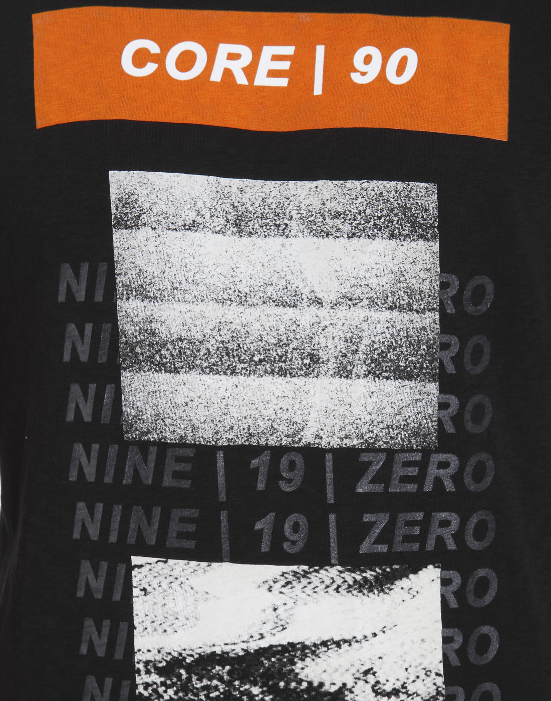 Black Graphic Print Crew Neck T-Shirt