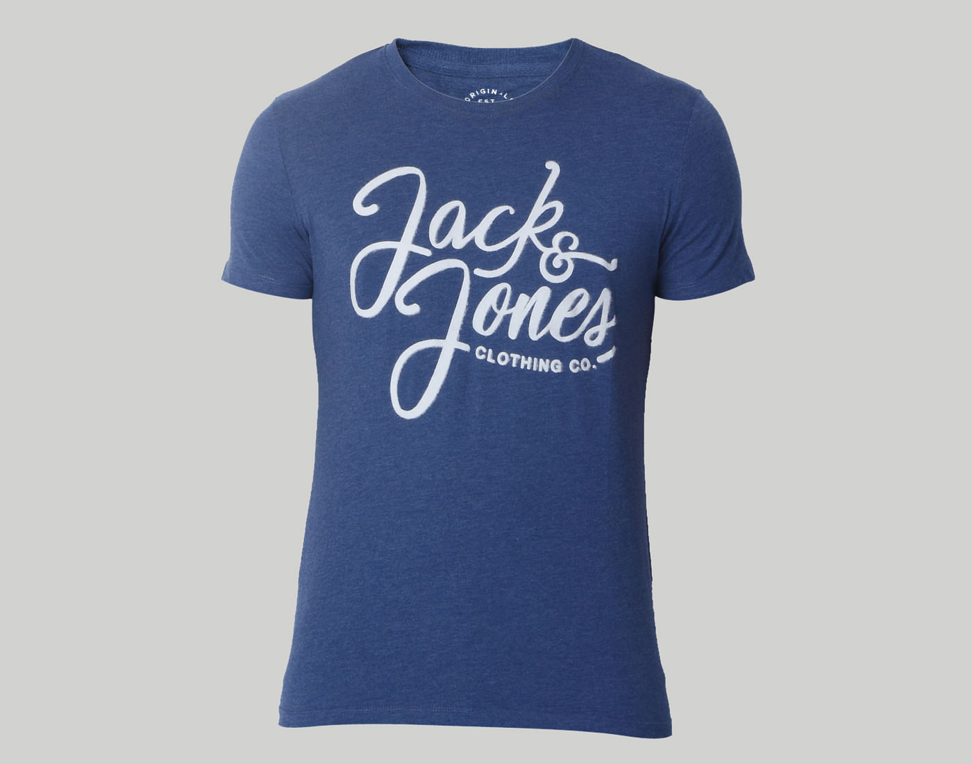 Blue Logo Print Crew Neck T-Shirt