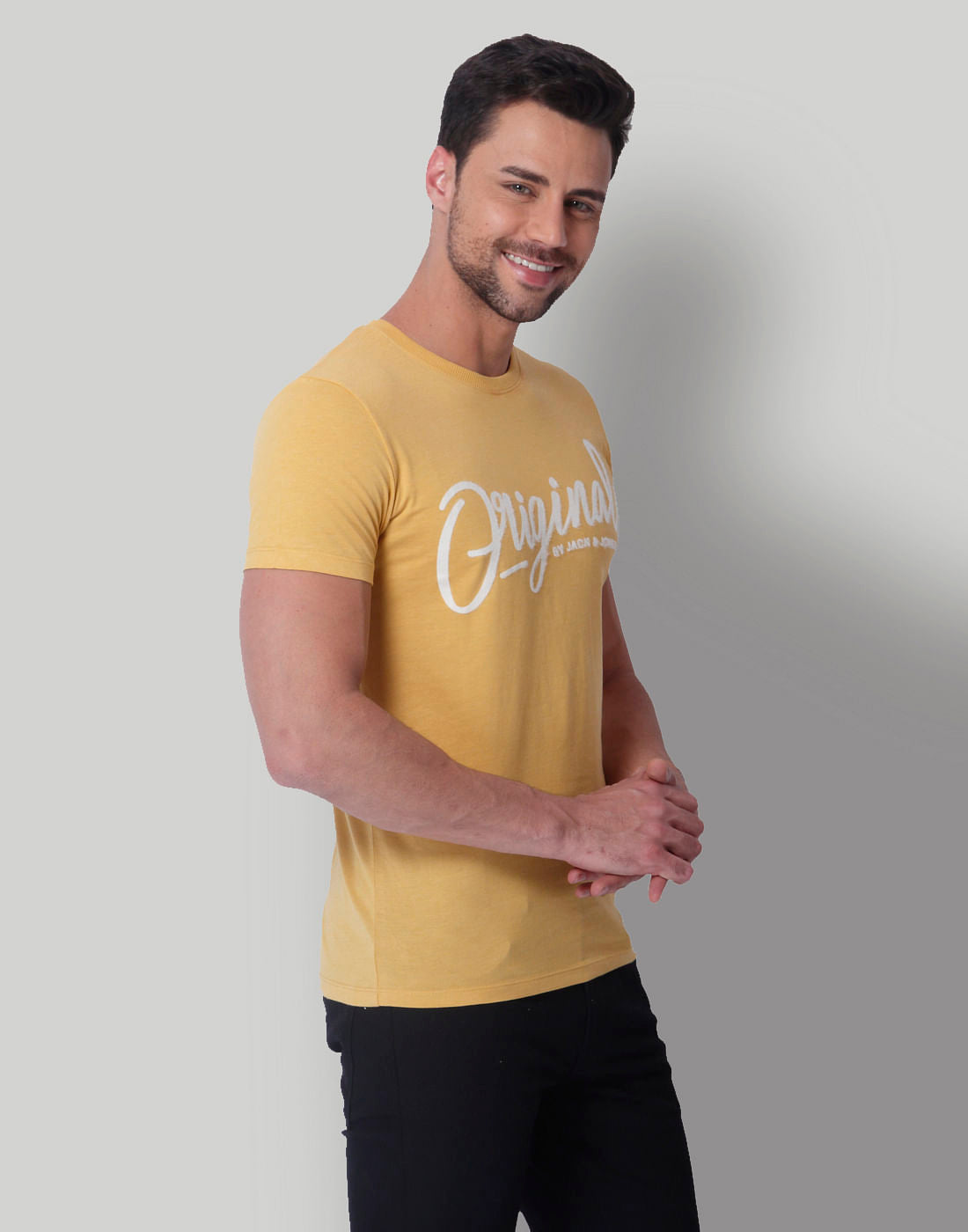 Yellow Originals Print Crew Neck T-Shirt